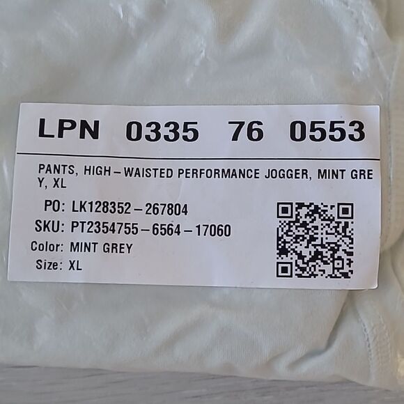 Fabletics High-Waisted Performance Jogger Size XL in Mint‎ Grey NWT in packaging - Picture 6 of 8